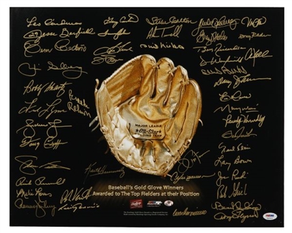 Gold Glovers Signed 16x20 Photograph With (45) Signatures Including Nine Hall of Famers